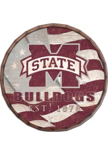 Mississippi State Bulldogs Flag 24 Inch Barrel Top Sign