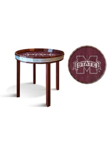 Mississippi State Bulldogs 24 Inch Barrel Top Side Maroon End Table