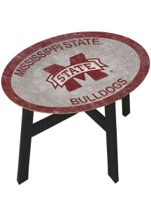 Mississippi State Bulldogs Distressed Side Maroon End Table