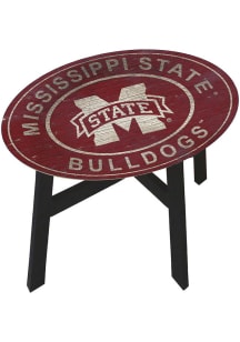 Mississippi State Bulldogs Logo Heritage Side Maroon End Table