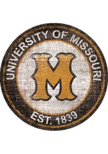 Missouri Tigers Round Heritage Logo Sign