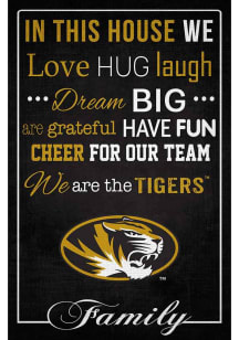 Missouri Tigers In This House 17x26 Sign