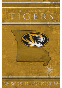 Missouri Tigers Coordinates 17x26 Sign
