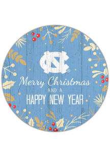 North Carolina Tar Heels Merry Christmas and New Year Circle Sign