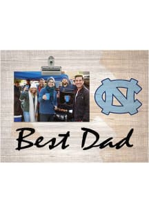 North Carolina Tar Heels Best Dad Burlap Clip Picture Frame