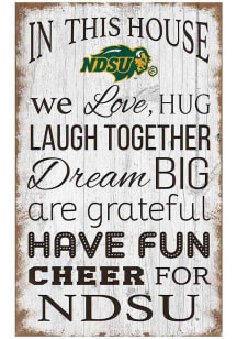 North Dakota State Bison In This House 11x19 Sign