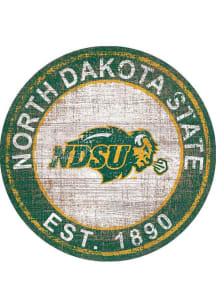 North Dakota State Bison Round Heritage Logo Sign