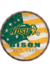 North Dakota State Bison Flag 16 Inch Barrel Top Sign