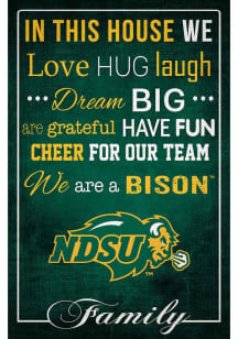 North Dakota State Bison In This House 17x26 Sign