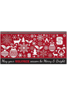 NC State Wolfpack Merry and Bright Sign