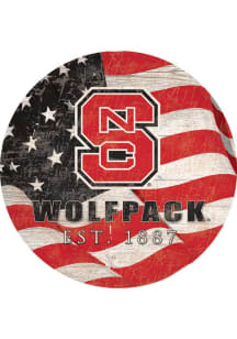 NC State Wolfpack 24in Flag Circle Sign