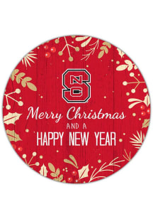 NC State Wolfpack Merry Christmas and New Year Circle Sign