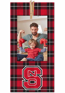 NC State Wolfpack Plaid Clothespin Sign