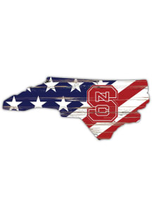 NC State Wolfpack 12 Inch USA State Cutout Sign