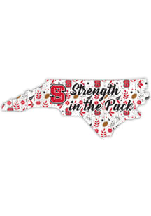 NC State Wolfpack 24 Inch Floral State Wall Art