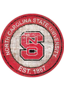 NC State Wolfpack Round Heritage Logo Sign