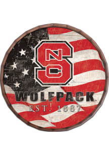 NC State Wolfpack Flag 16 Inch Barrel Top Sign