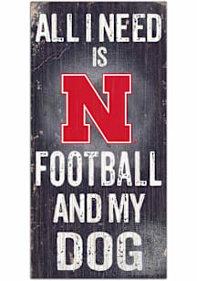 Nebraska Cornhuskers Football and My Dog Sign - Red