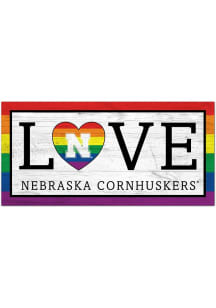 Red Nebraska Cornhuskers LGBTQ Love Sign