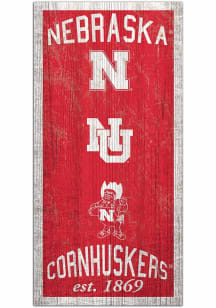 Red Nebraska Cornhuskers Heritage 6x12 Sign