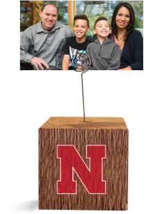 Nebraska Cornhuskers Block Spiral Photo Holder Red Desk Accessory