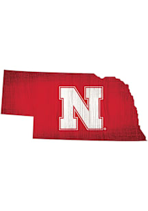 Nebraska Cornhuskers State Cutout Sign - Red