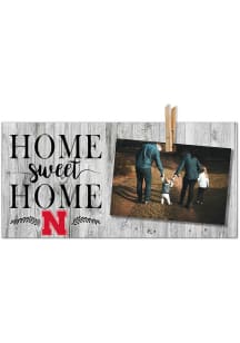 Nebraska Cornhuskers Home Sweet Home Clothespin Picture Frame