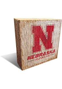 Nebraska Cornhuskers Logo Block Sign - Red