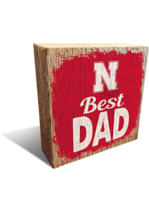 Nebraska Cornhuskers Best Dad Block Sign