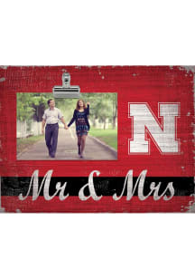 Nebraska Cornhuskers Mr and Mrs Clip Picture Frame