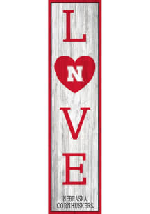 Red Nebraska Cornhuskers 24 Inch Love Leaner Sign