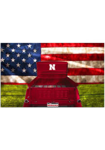 Nebraska Cornhuskers Patriotic Retro Truck Sign