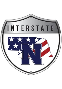 Nebraska Cornhuskers Patriotic Interstate Metal Sign