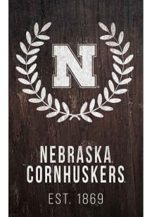 Red Nebraska Cornhuskers Laurel Wreath Sign