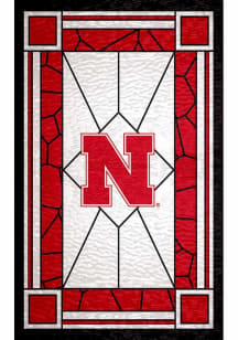 Red Nebraska Cornhuskers Stained Glass Sign