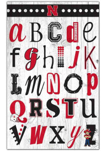 Red Nebraska Cornhuskers Alphabet Sign