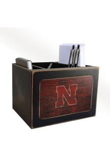Nebraska Cornhuskers Distressed Desktop Organizer Desk Accessory