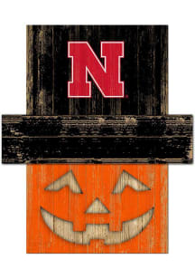 Red Nebraska Cornhuskers Pumpkin Head Sign