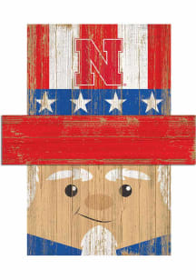 Red Nebraska Cornhuskers Patriotic Head Sign