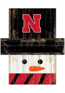 Red Nebraska Cornhuskers Snowman Head Sign