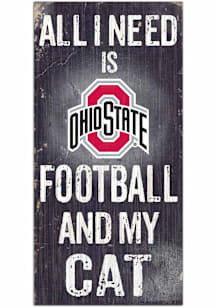 Ohio State Buckeyes Football and My Cat Sign - Red