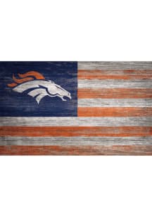 Denver Broncos Distressed Flag 11x19 Sign