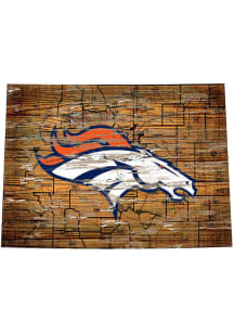 Denver Broncos Distressed State 24 Inch Sign