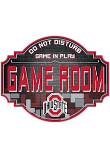 Ohio State Buckeyes 12 Inch Game Room Tavern Sign - Red
