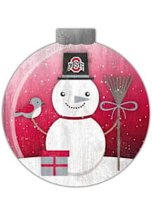 Ohio State Buckeyes Snowglobe 12 Inch Sign - Red