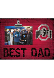 Red Ohio State Buckeyes Best Dad Clip Picture Frame