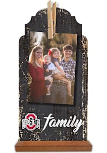 Ohio State Buckeyes Family Clothespin Sign - Red