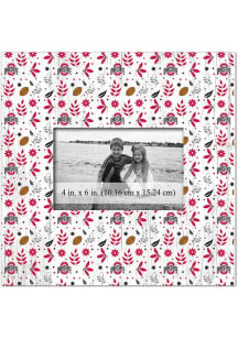 Ohio State Buckeyes Floral Pattern Picture Frame