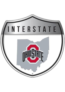 Ohio State Buckeyes Patriotic Interstate Metal Sign