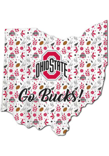 Ohio State Buckeyes 24 Inch Floral State Wall Art